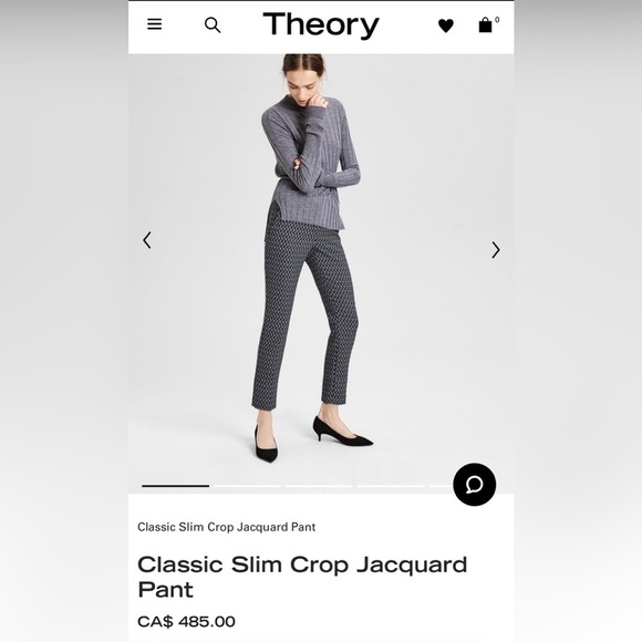 THEORY • Classic Slim Crop Jacquard Pant - Picture 13 of 14